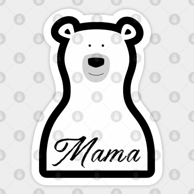 Cute White Mama Polar Bear Sticker by Teeziner